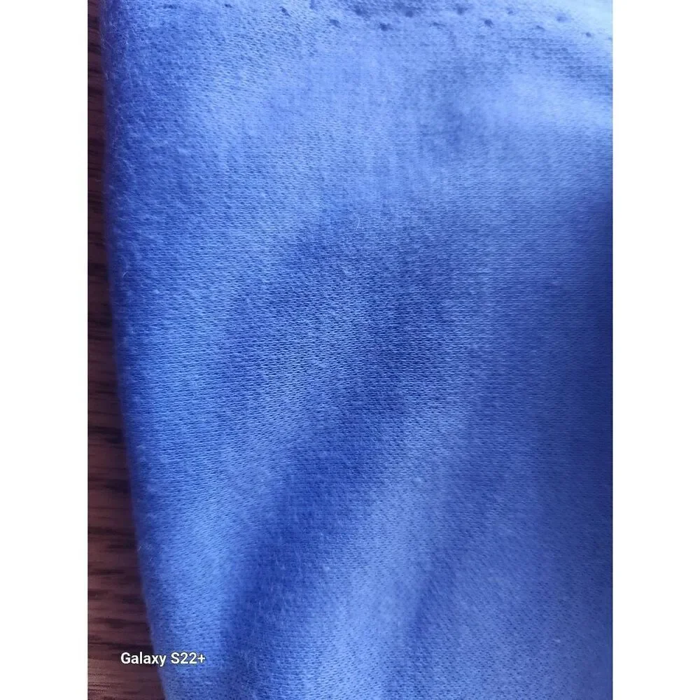 Blue & White Striped, and Solid Blue knit fabrics, Large pieces